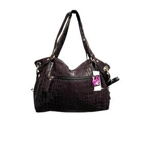 Black Shoulder Bag Purse large 18"x12"x6" multiple pockets strap NWT Versatile